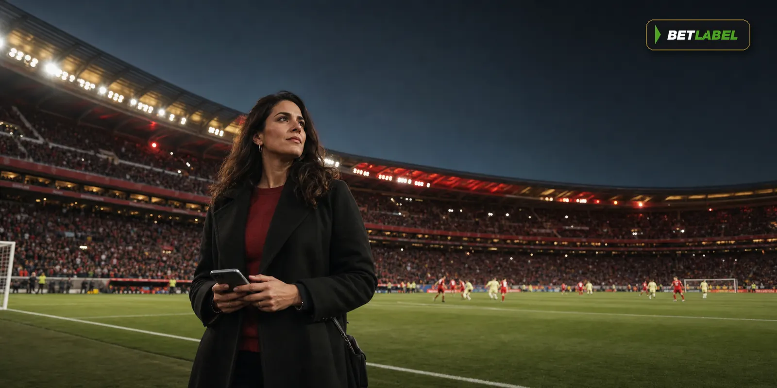 Futbolistas adultos compiten en un estadio español iluminado
